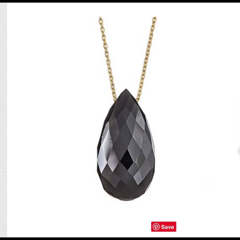 Black Onyx drop necklace by Nikki Baker